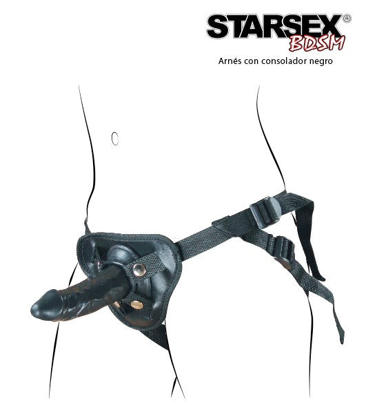 Arnés con dildo negro Starsex